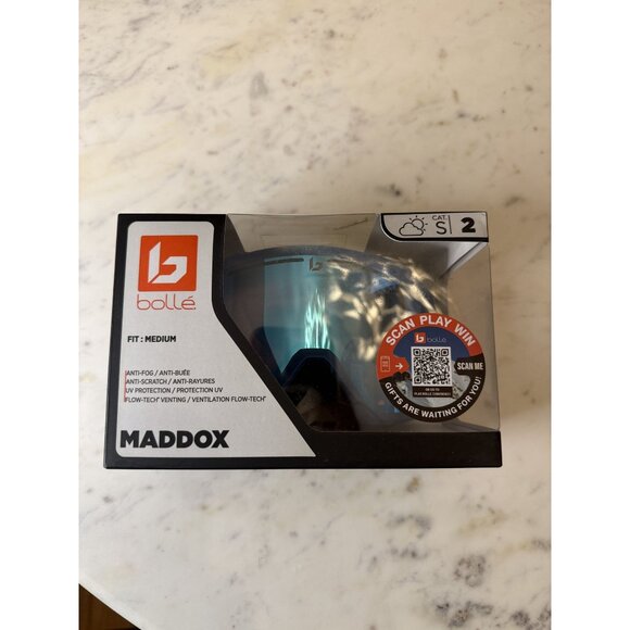 Bolle Ski Goggles Maddox 22045 Blue with Blue Lens Cat S2 Fit Medium NEW [jb] - Picture 2 of 7